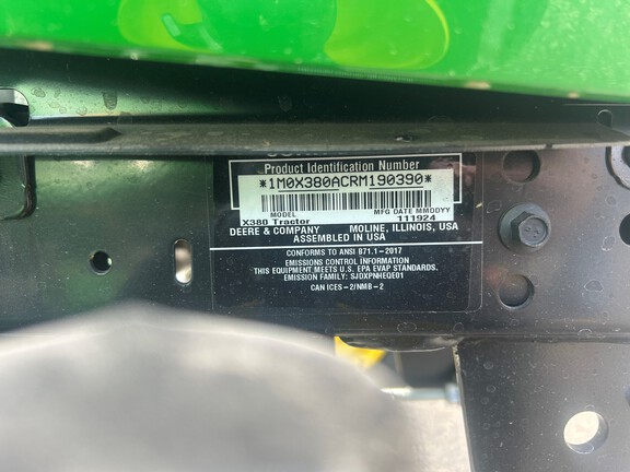 2025 John Deere X380
