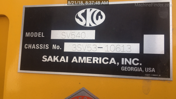 2018 Sakai SV540D