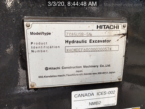 2018 Hitachi ZX85-5