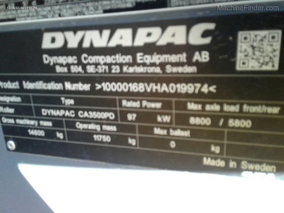 2017 Dynapac CA3500