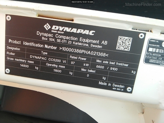 2018 Dynapac CC5200