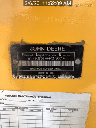 2017 John Deere 310SL