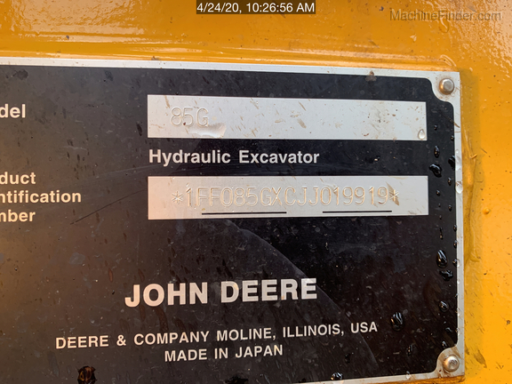 2018 John Deere 85G
