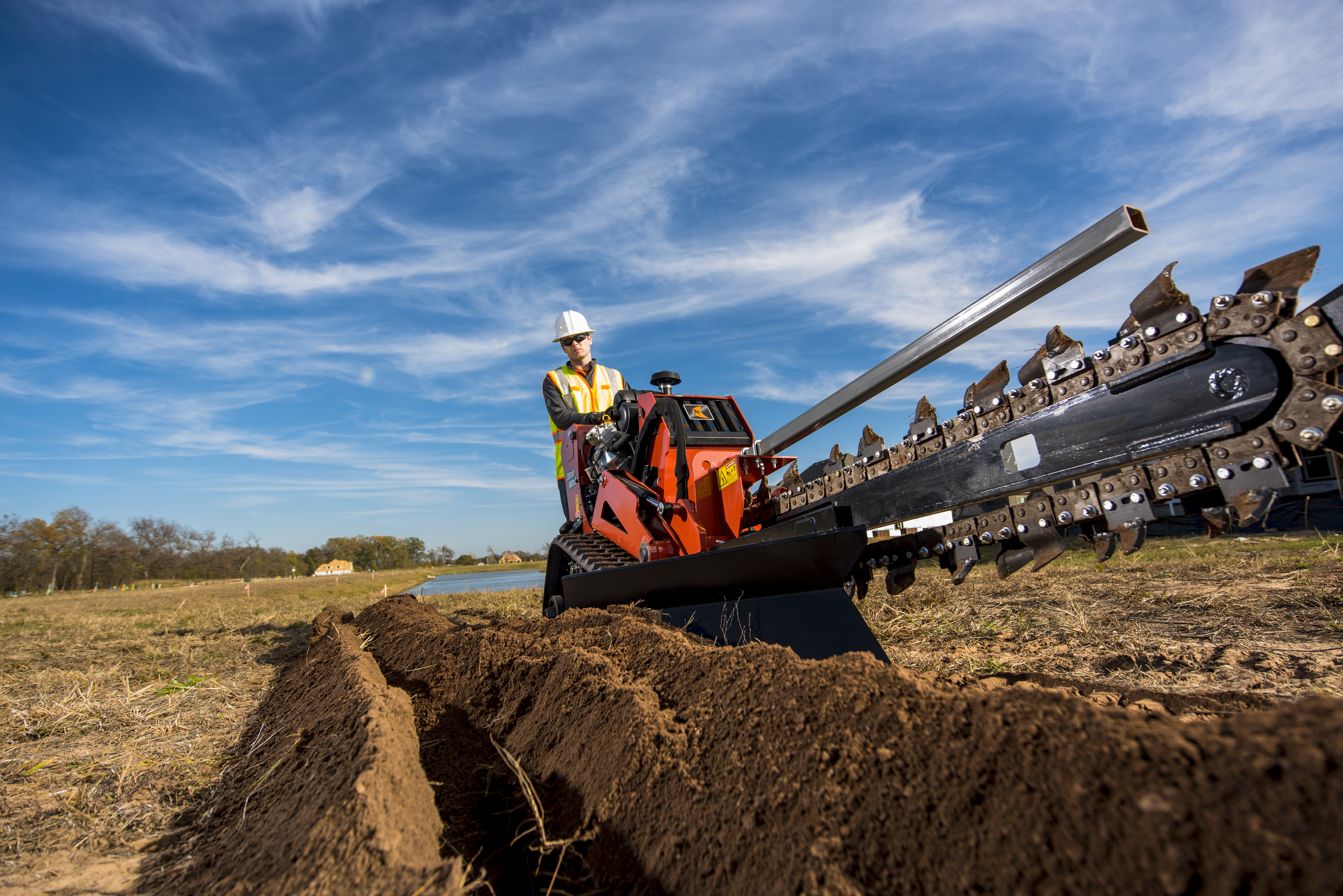 Ditch Witch C30X walk-behind trencher operating on a jobsite.