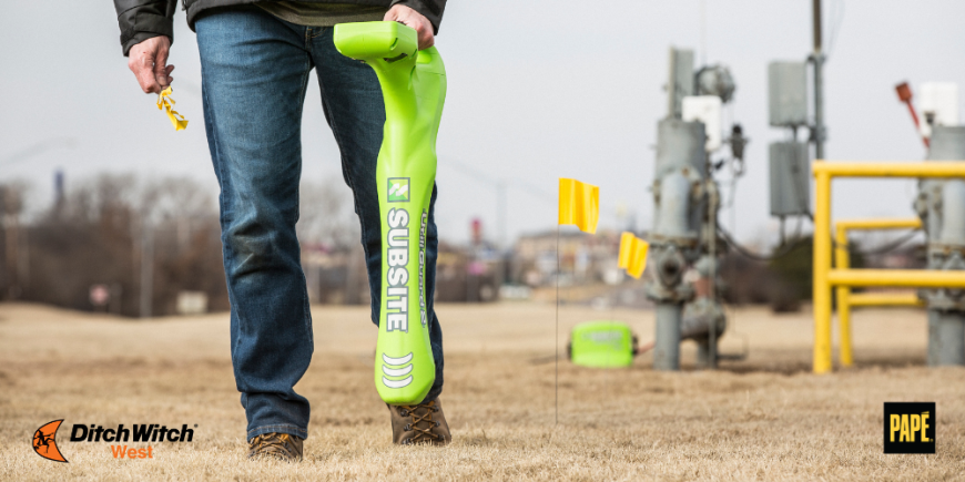 Subsite UtiliGuard 2 utility locator being used to locate underground utilities before directional drilling.