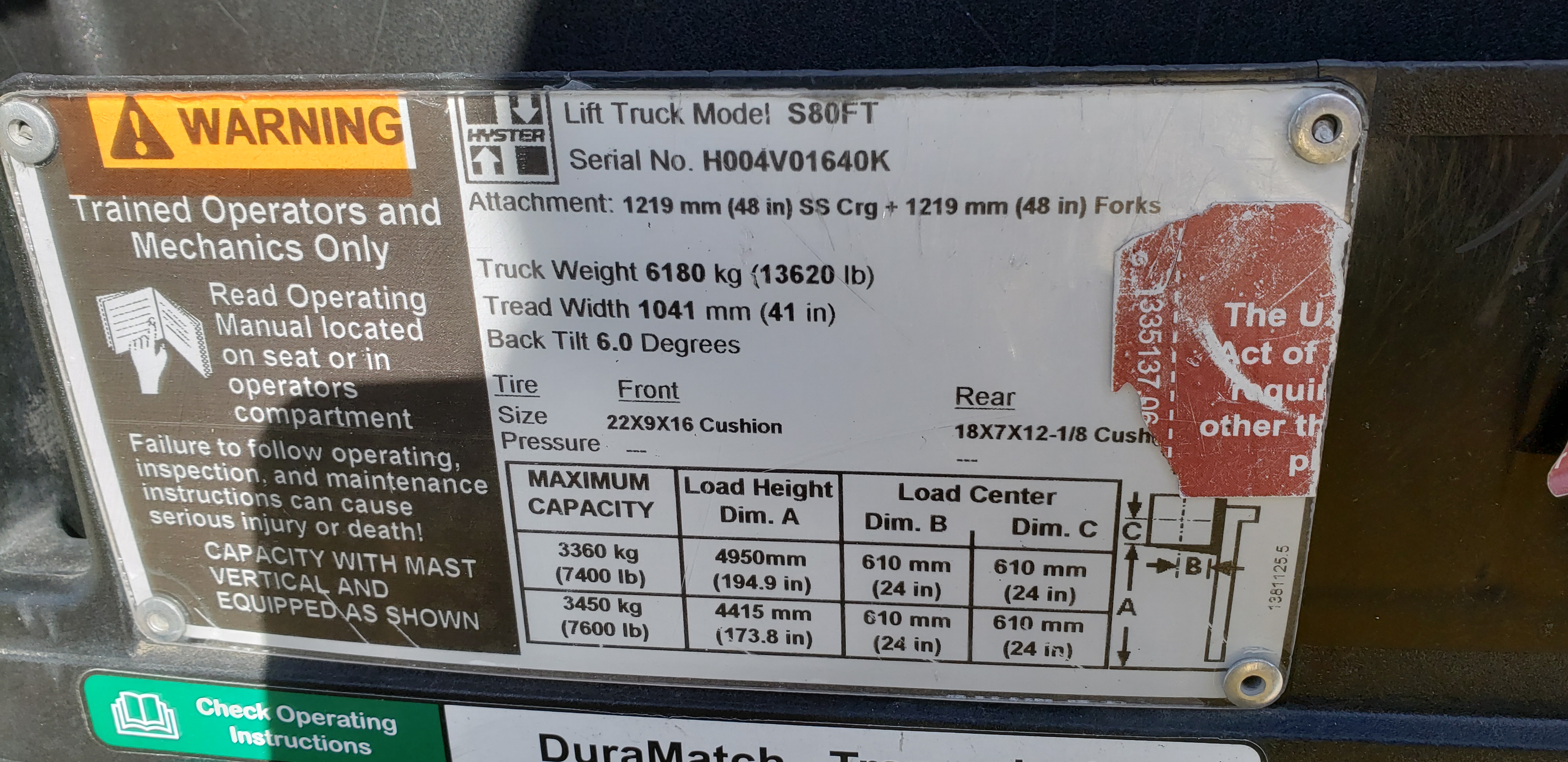 2012 Hyster S80FT