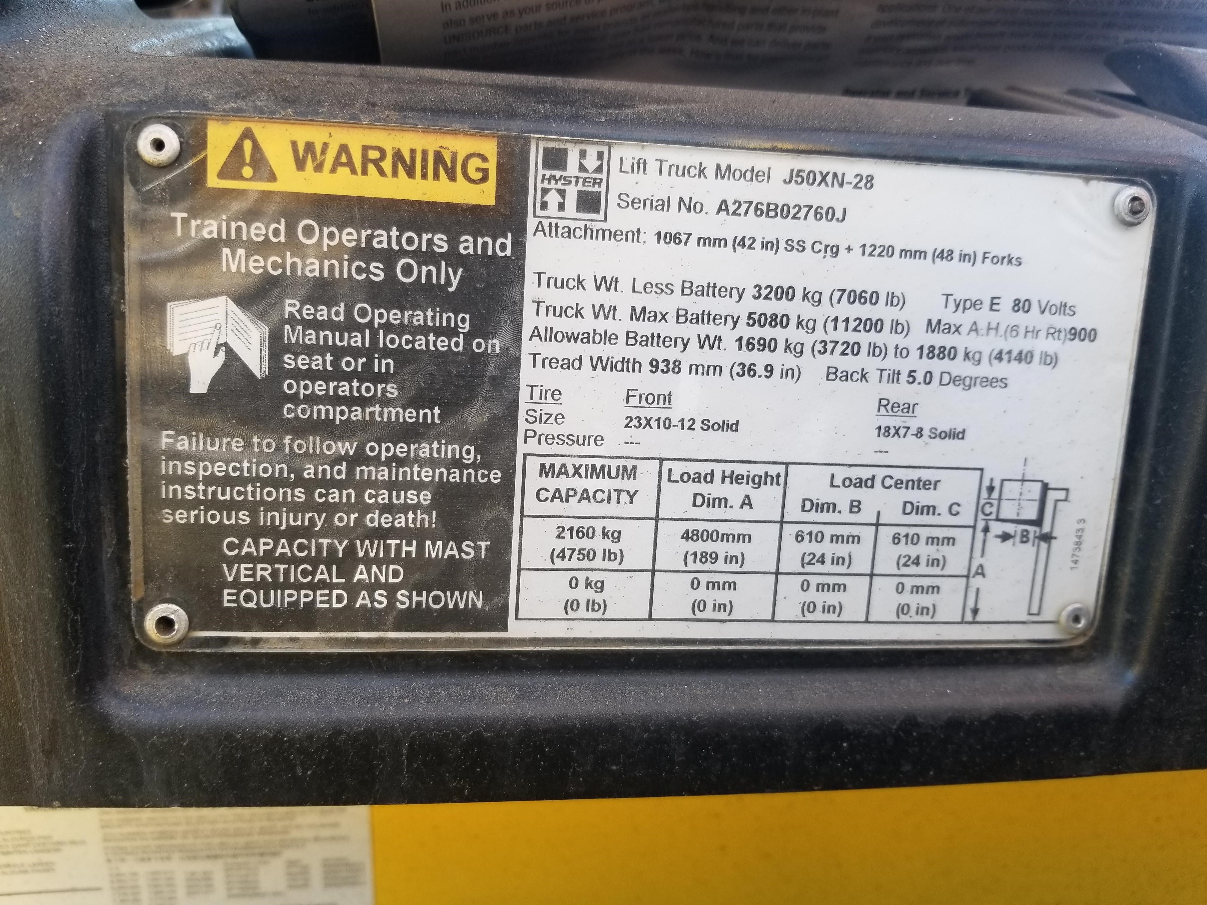 2011 Hyster J50XN